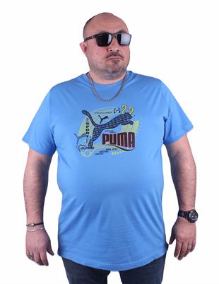 Erkek Büyük Beden PM Tişört 23163 MAVI