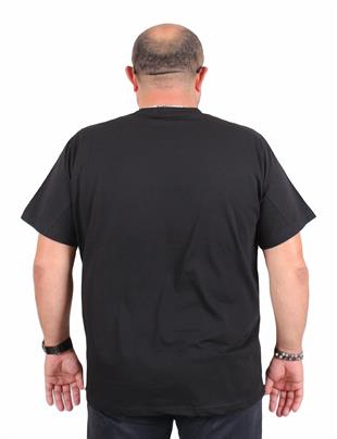 Starbattal Erkek Büyük Beden Sıfır Yaka Tişört Lets Do It 25186 SIYAH