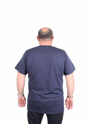 Starbattal Erkek Büyük Beden Sıfır Yaka Tişört Forget To Rules 25156 LACIVERT