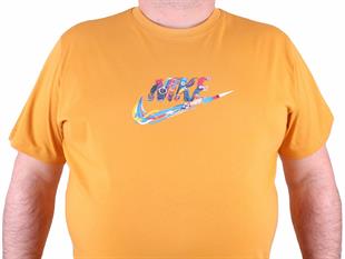 Erkek Büyük Beden Sıfır Yaka Tişört 23168 HARDAL