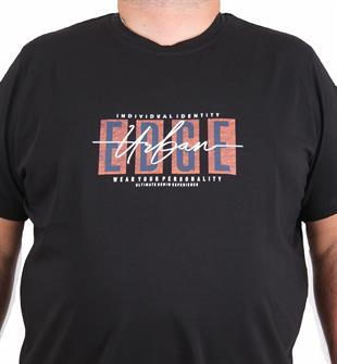 Starbattal Erkek Büyük Beden Sıfır Yaka Tişört Edge 25190 SIYAH