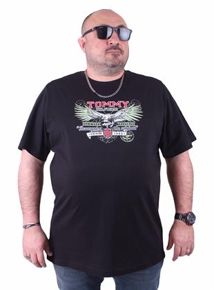 Erkek Büyük Beden TMY Tişört 23164 SIYAH