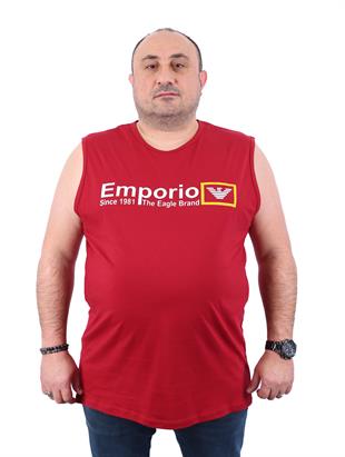 Büyük Beden Erkek Atlet Bisiklet Yaka Emp Bordo 22125-3 Std