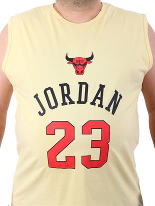 Büyük Beden Erkek Atlet Bisiklet Yaka JRDN Sarı 22135-2 Std