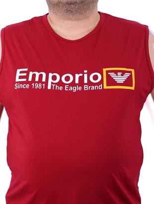 Büyük Beden Erkek Atlet Bisiklet Yaka Emp Bordo 22125-3 Std