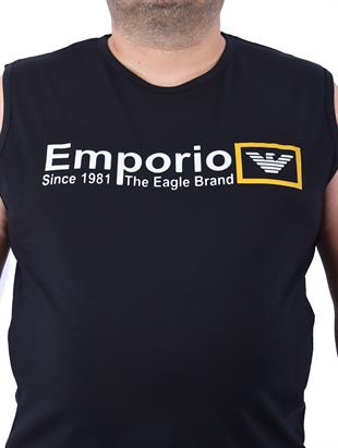 Büyük Beden Erkek Atlet Bisiklet Yaka Emp Siyah 22125-1 Std