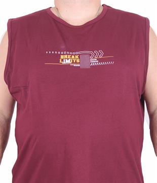 Starbattal Büyük Beden Baskılı Kolsuz Tişört Break Limits 25153 MURDUM