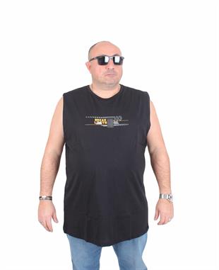 Starbattal Büyük Beden Baskılı Kolsuz Tişört Break Limits 25153 SIYAH