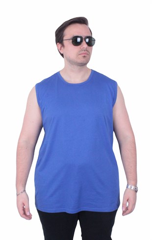 Starbattal Büyük Beden Baskılı Kolsuz Tişört Life is Never 26121 SAKS