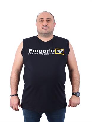 Büyük Beden Erkek Atlet Bisiklet Yaka Emp Siyah 22125-1 Std