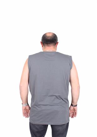 Starbattal Büyük Beden Baskılı Kolsuz Tişört Denim 25154 FUME