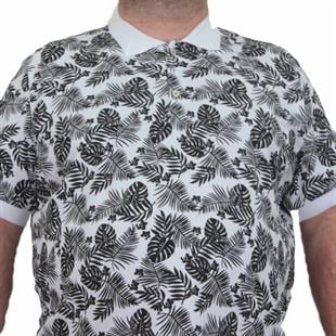 Starbattal Erkek Büyük Beden Polo Yaka Tişört Hawai 24455 BEYAZ