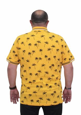 Starbattal Erkek Büyük Beden Polo Yaka Tişört Palm 24460 SARI
