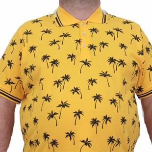 Starbattal Erkek Büyük Beden Polo Yaka Tişört Palm 24460 SARI