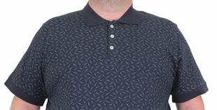 Starbattal Erkek Büyük Beden Polo Yaka Tişört Leaf 24457 LACIVERT