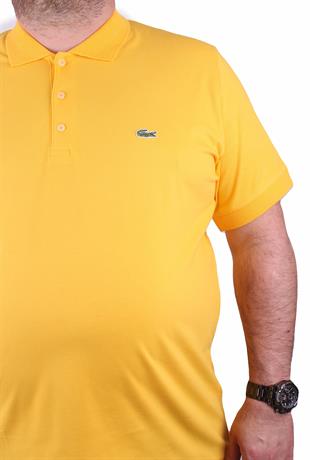 Büyük Beden Erkek Polo Yaka  Tişört 23408 SARI