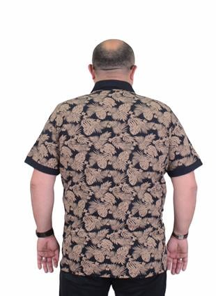 Starbattal Erkek Büyük Beden Polo Yaka Tişört Hawai 24455 LACIVERT