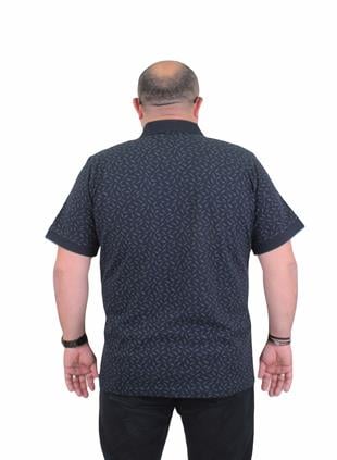 Starbattal Erkek Büyük Beden Polo Yaka Tişört Leaf 24457 LACIVERT