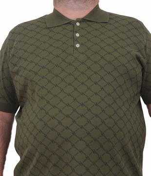 Starbattal Erkek Büyük Beden Polo Yaka Tişört Square 24452 Askeri Yeşil