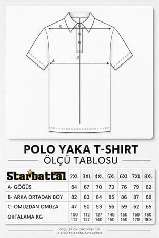 Starbattal Erkek Büyük Beden Polo Yaka Tişört Palm 24460 SARI