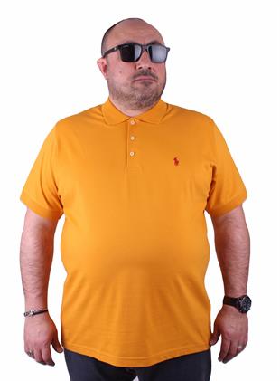 Erkek Büyük Beden Polo Yaka Tişört 23407 HARDAL