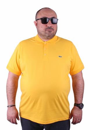 Büyük Beden Erkek Polo Yaka  Tişört 23408 SARI