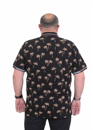Starbattal Erkek Büyük Beden Polo Yaka Tişört Palm 24460 SIYAH