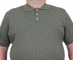 Starbattal Erkek Büyük Beden Polo Yaka Tişört Leaf 24457 HAKI