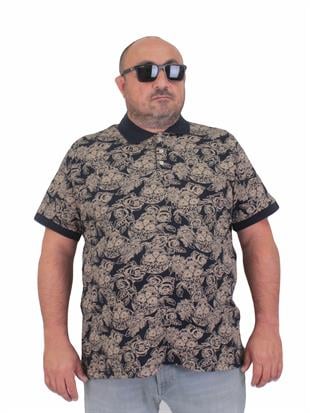 Starbattal Erkek Büyük Beden Polo Yaka Tişört Skull 24454 LACIVERT