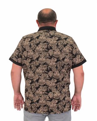 Starbattal Erkek Büyük Beden Polo Yaka Tişört Skull 24454 SIYAH