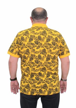 Starbattal Erkek Büyük Beden Polo Yaka Tişört Hawai 24455 SARI