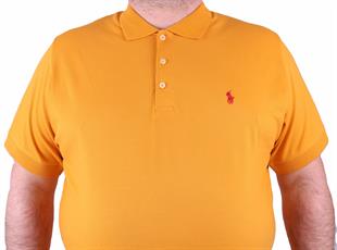 Erkek Büyük Beden Polo Yaka Tişört 23407 HARDAL