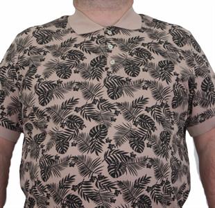 Starbattal Erkek Büyük Beden Polo Yaka Tişört Hawai 24455 BEJ