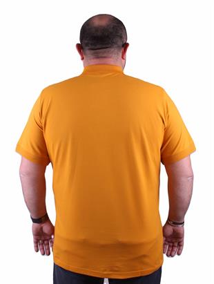 Erkek Büyük Beden Polo Yaka Tişört 23407 HARDAL
