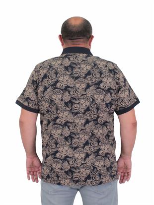 Starbattal Erkek Büyük Beden Polo Yaka Tişört Skull 24454 LACIVERT