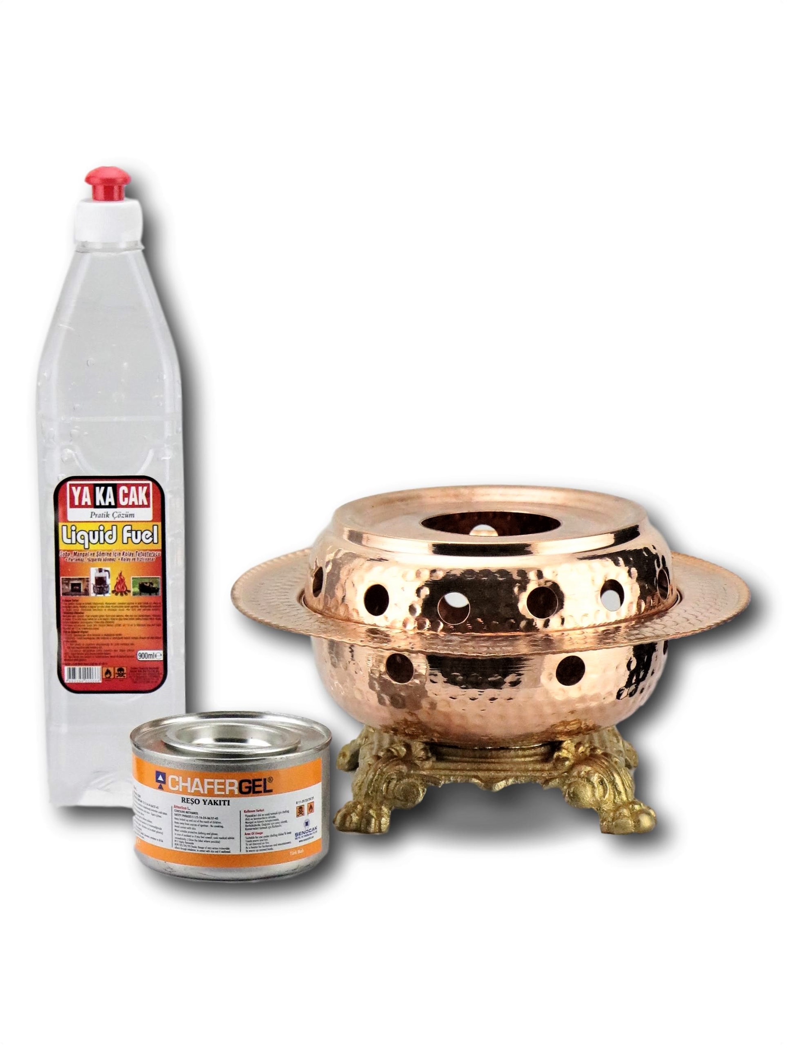 Bakır ÇaydanlıkSonay BakırcılıkAslan Ayaklı Kırmızı Bakır Osmanlı Ocağı Orta Boy