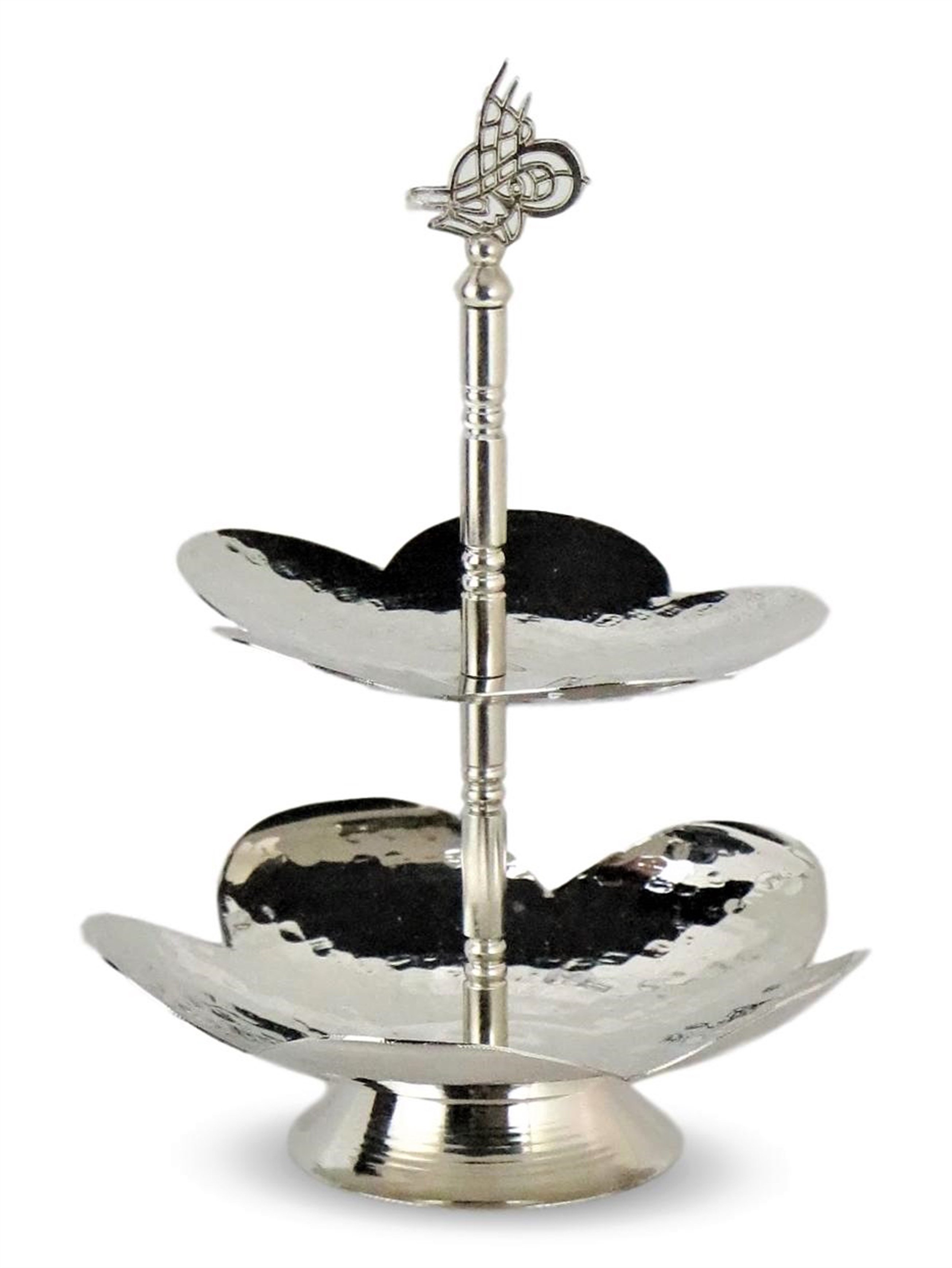 Dekoratif BakırSonay BakırcılıkDövme İki Katlı Bakır Çerezlik