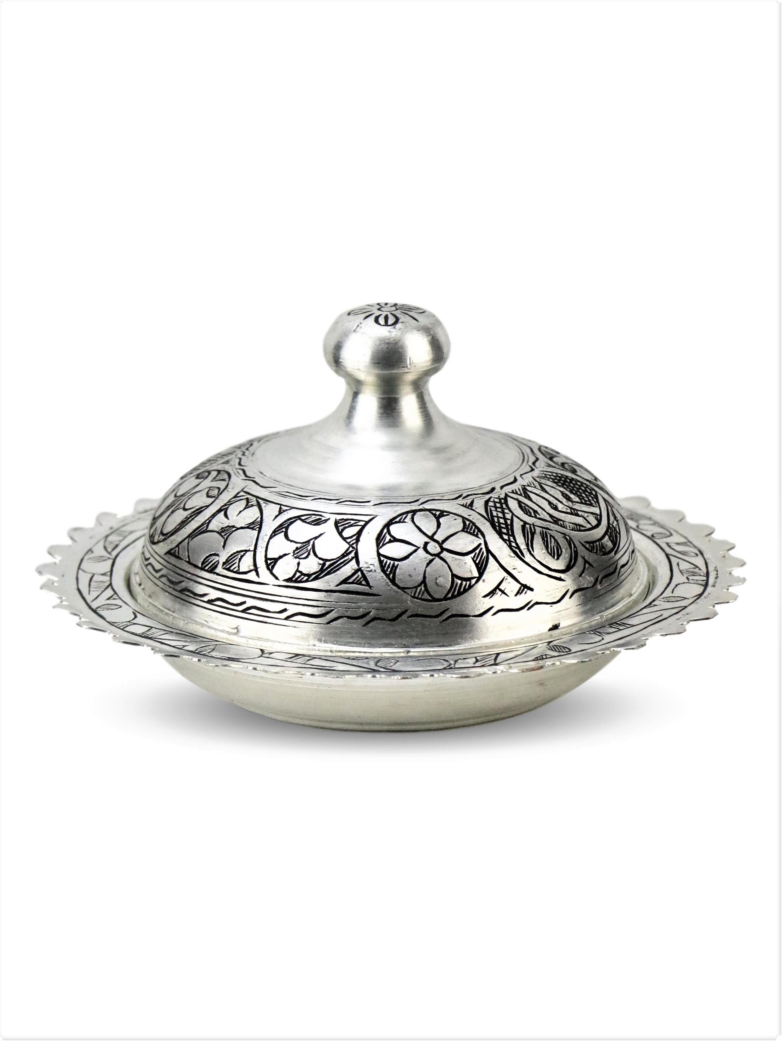 Bakır Baharatlık ve ŞekerlikSonay BakırcılıkEskitme Yuvarlak Bakır Sahan 