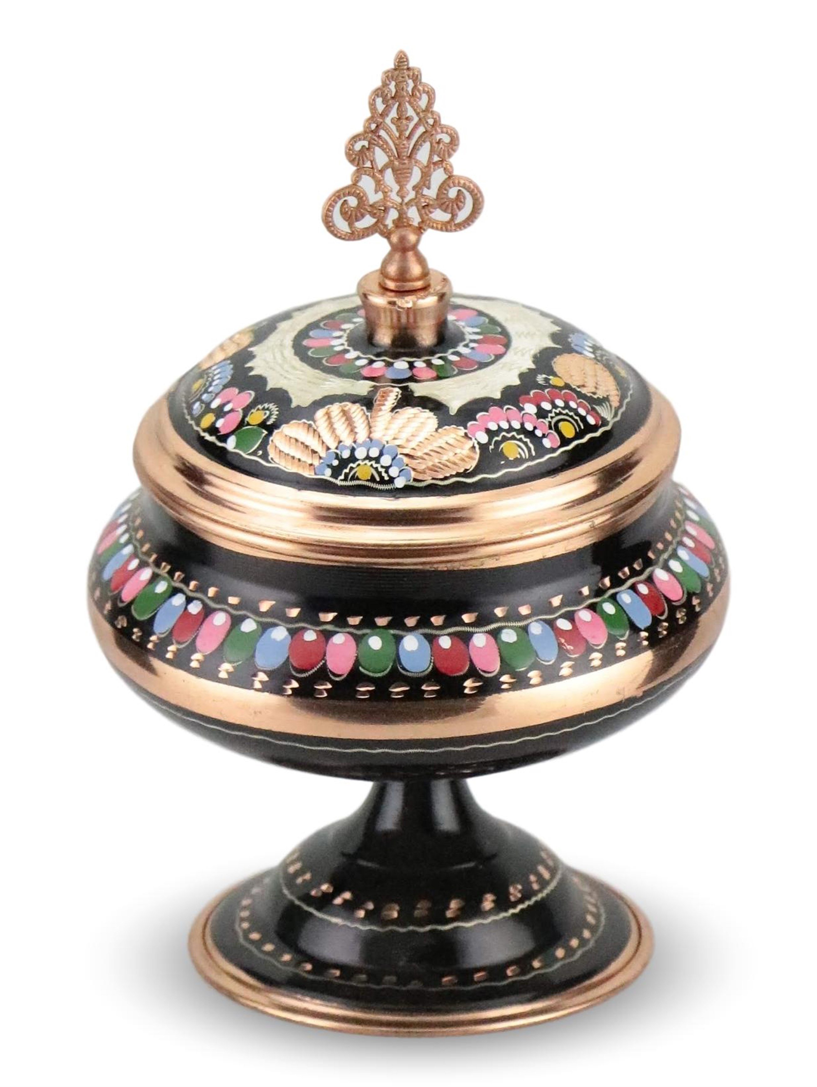 Gül Çiçek Ayaklı Bakır Şekerlik 