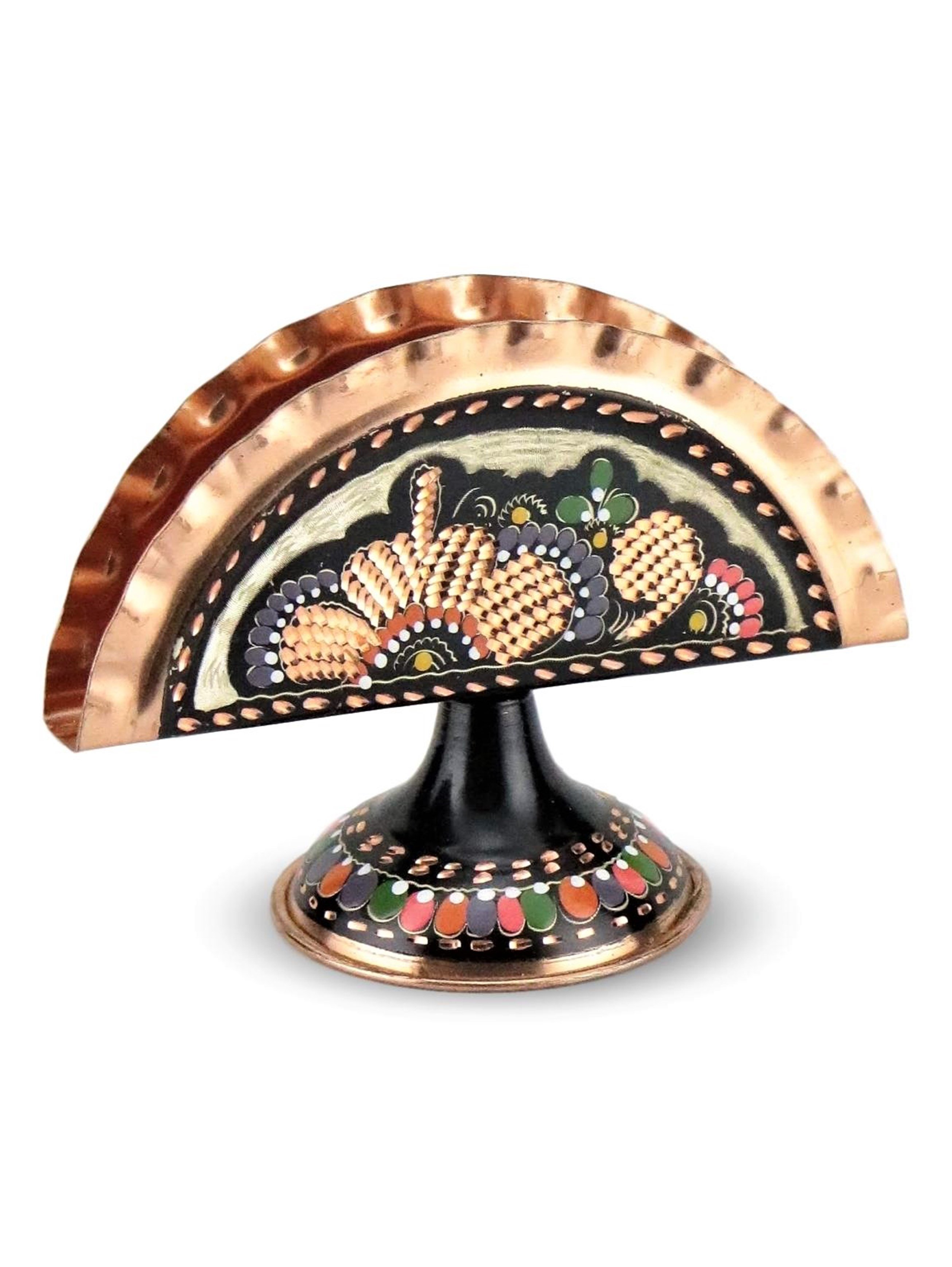 Gül Çiçek Dekoratif Bakır Peçetelik