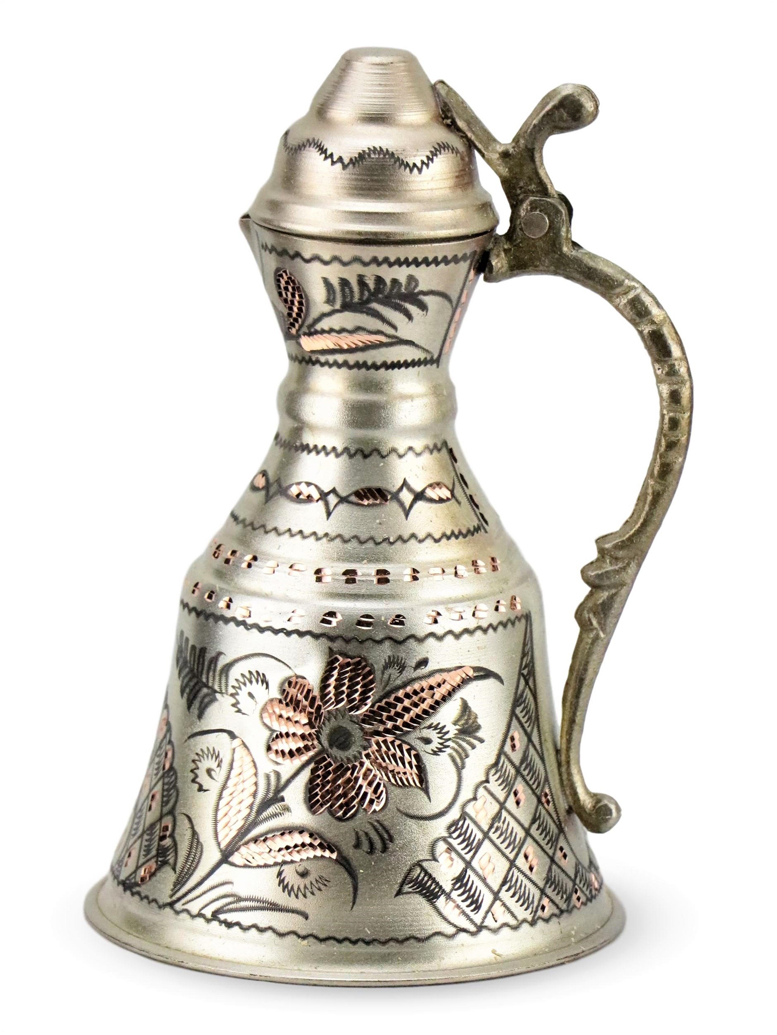 Gül Çiçek Gümüşlü Bakır Biblo Gügüm