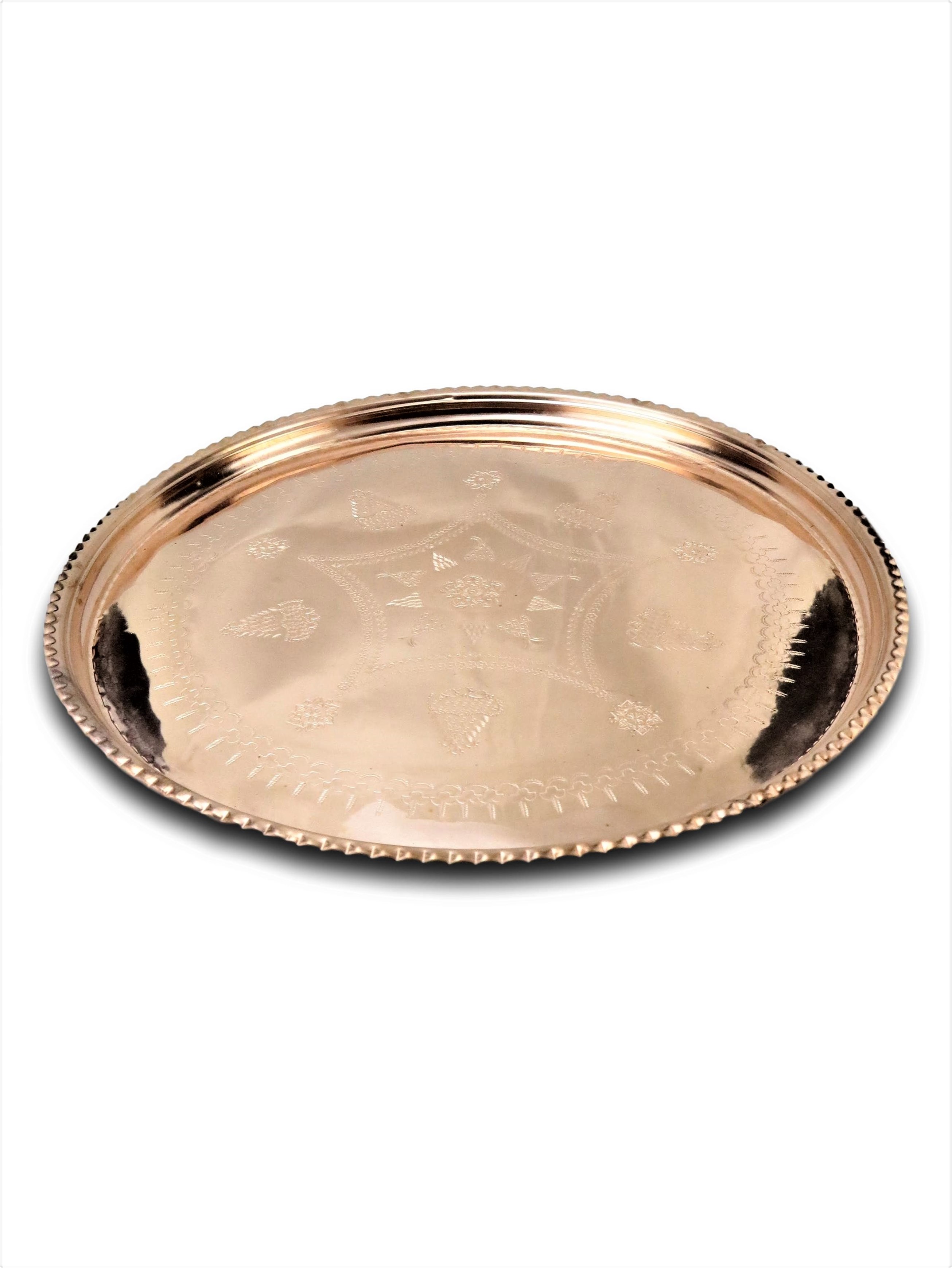 İşlemeli Bakır Sini 30 cm