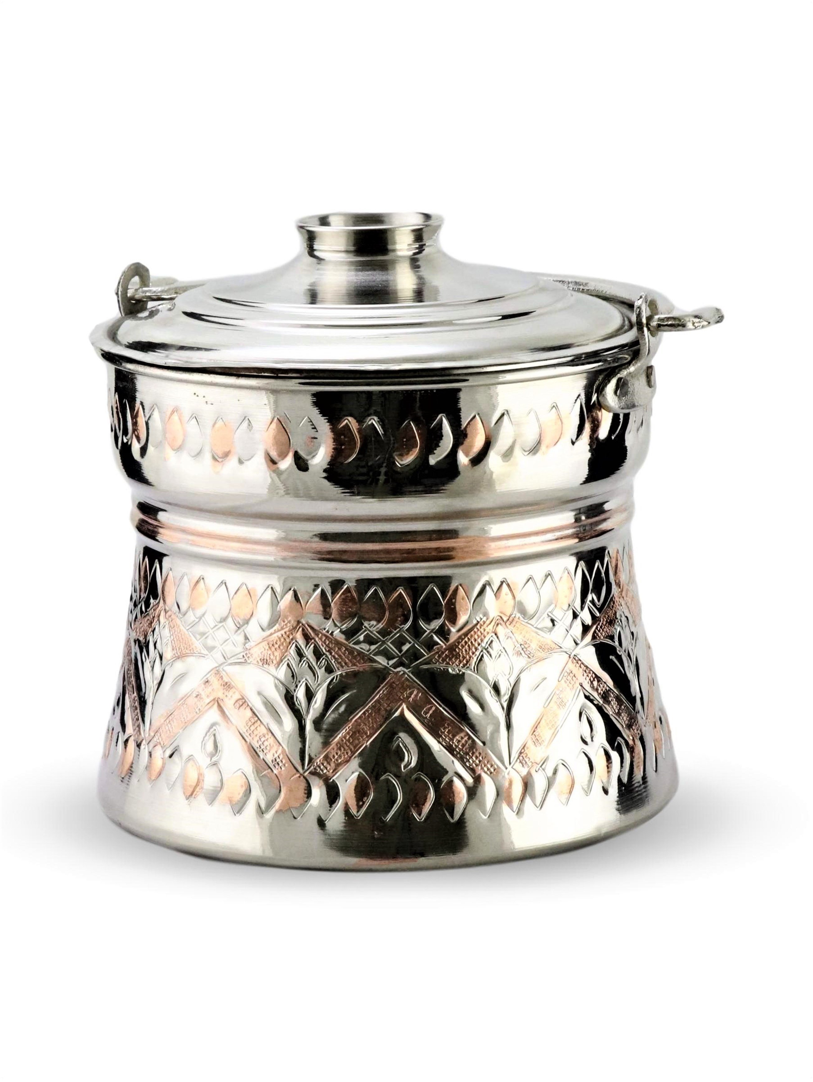 Bakır BakraçSonay BakırcılıkKalın İşlemeli Yoğurt Bakır Bakraç 4,5 LT