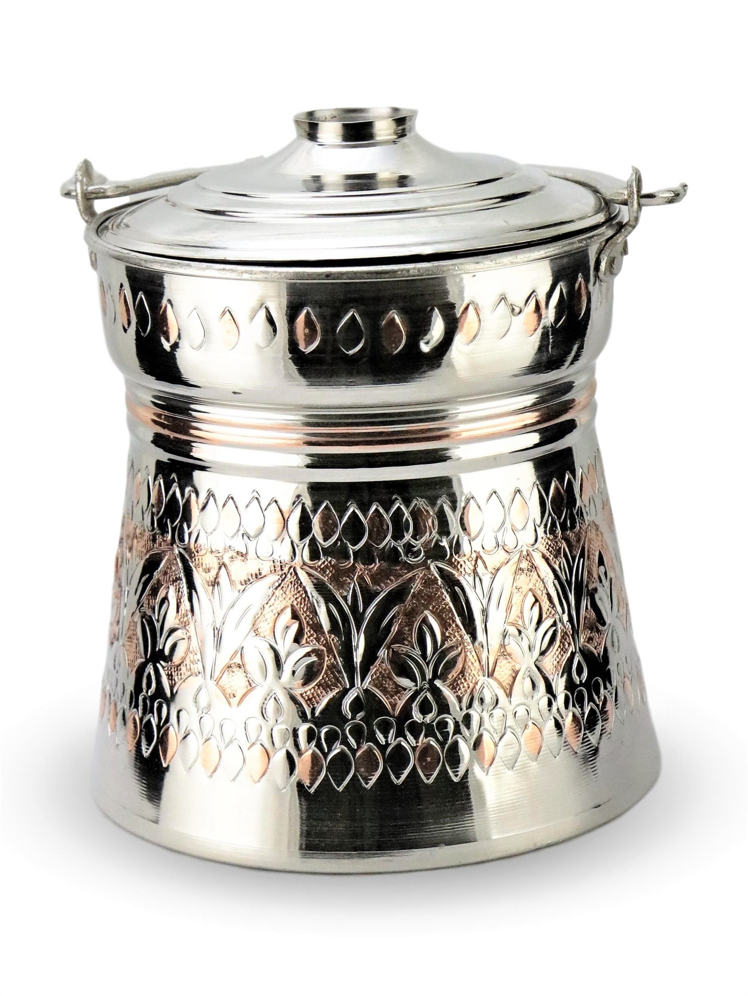 Bakır BakraçSonay BakırcılıkKalın İşlemeli Yoğurt Bakır Bakraç 5 LT