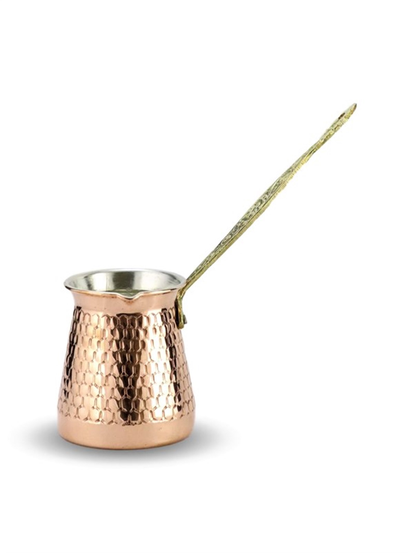 Kalın Petek İşlemeli Bakır Cezve 3 Fincanlık