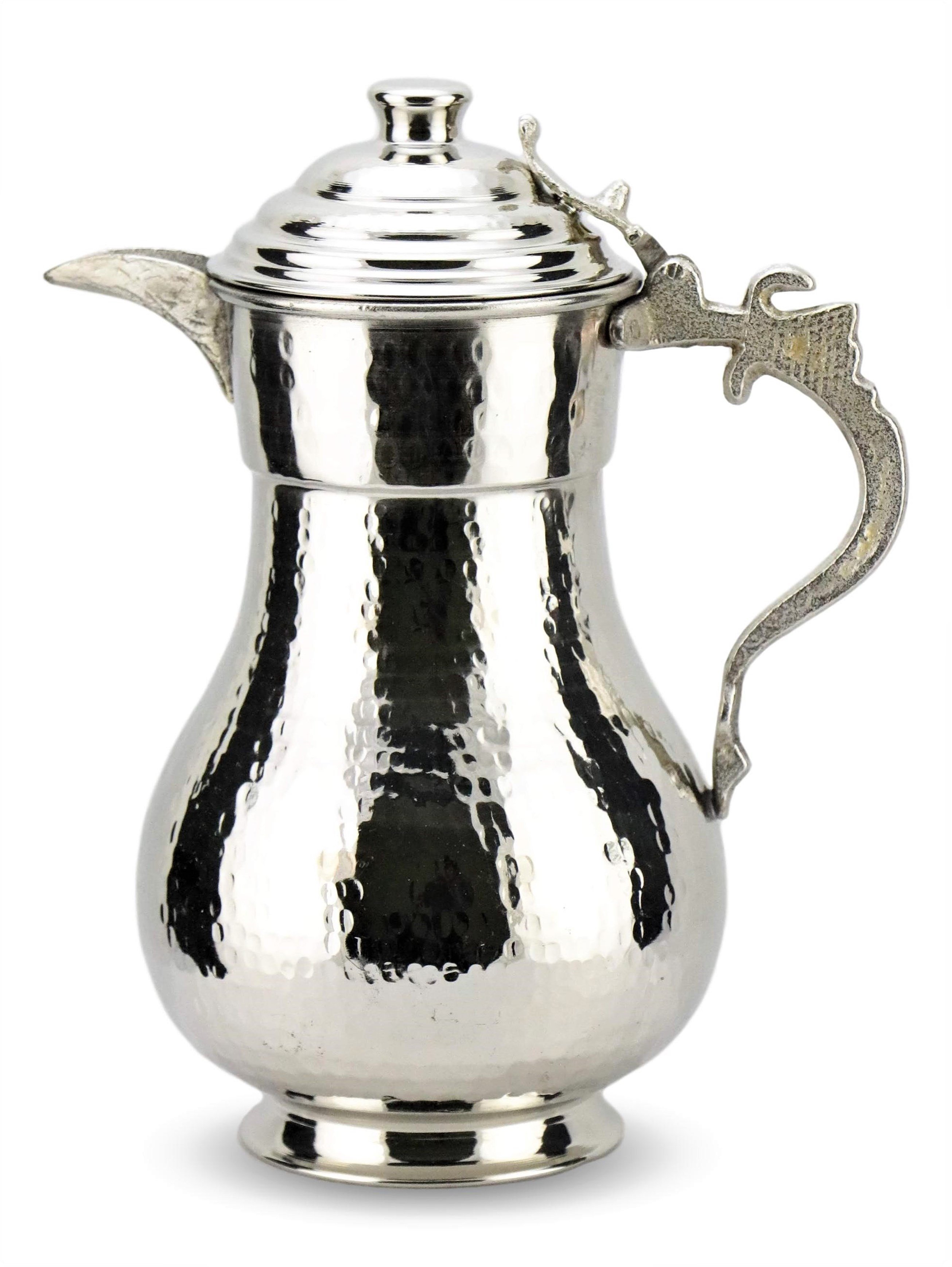 Kapaklı Dövme Bakır Sürahi