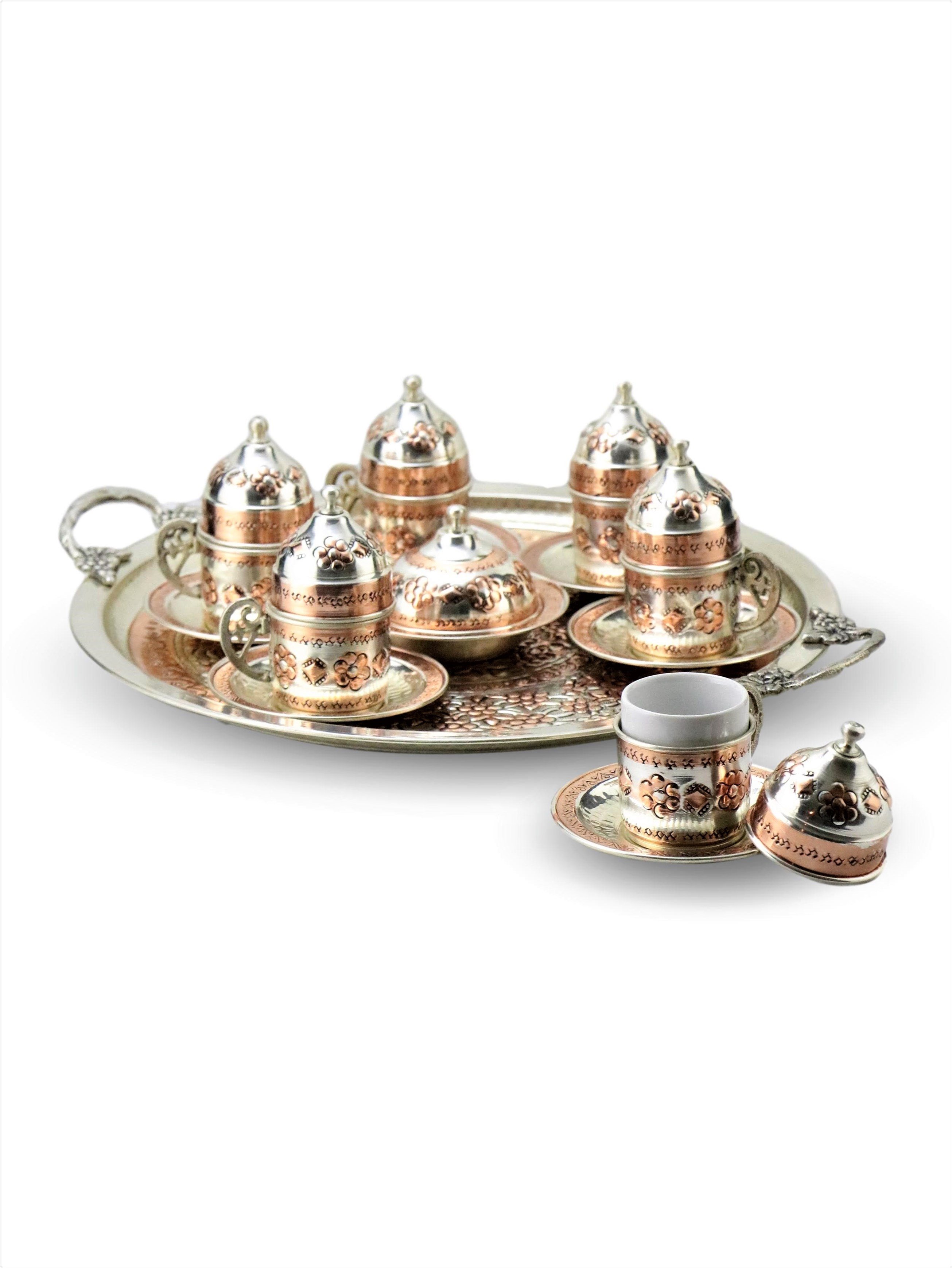 Bakır Çay ve Kahve TakımlarıSonay BakırcılıkMiray 6 lı Bakır Fincan Takımı
