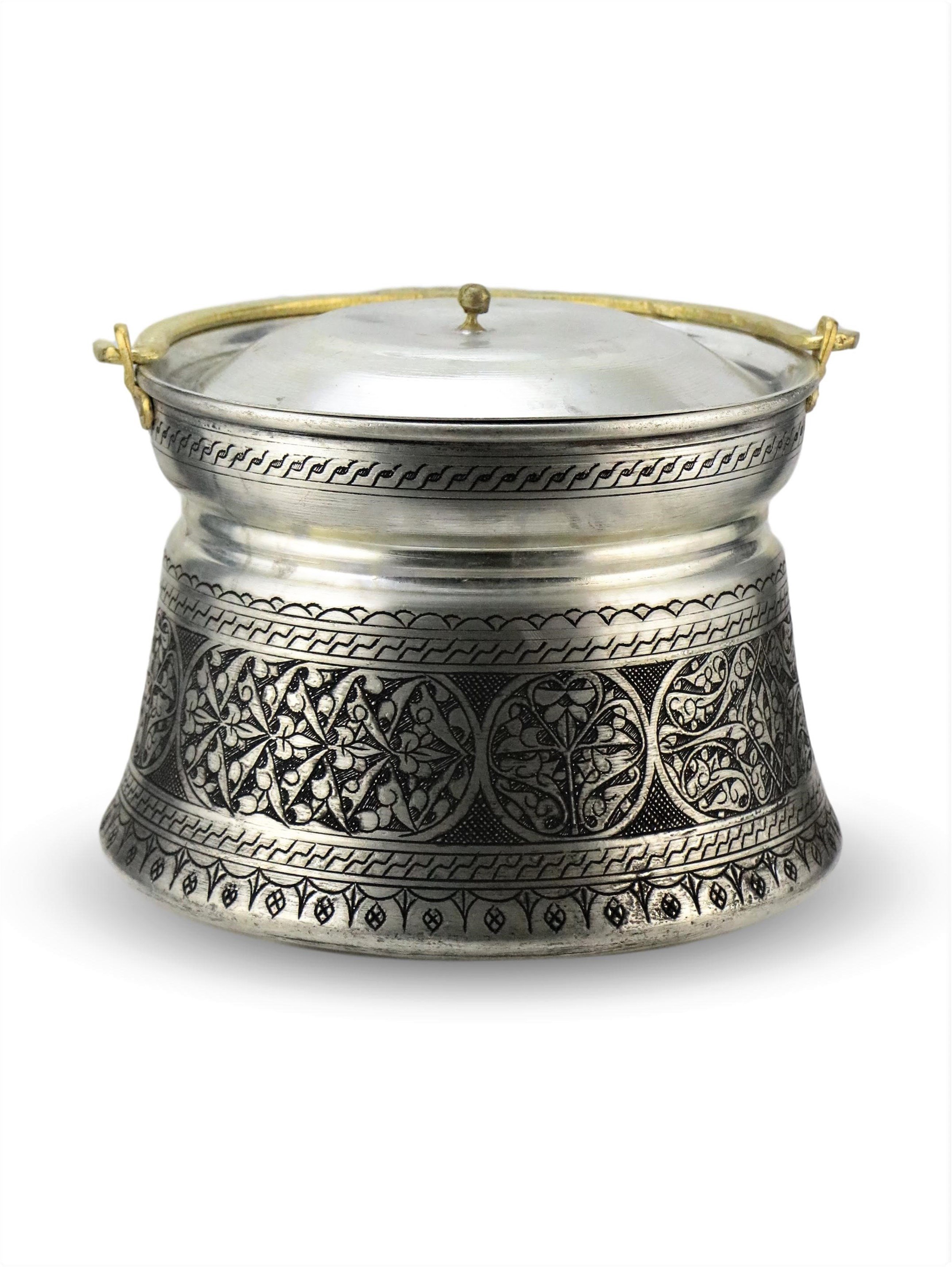 Şahmaran İşlemeli Eskitme Yoğurt Bakır Bakraç 7 LT