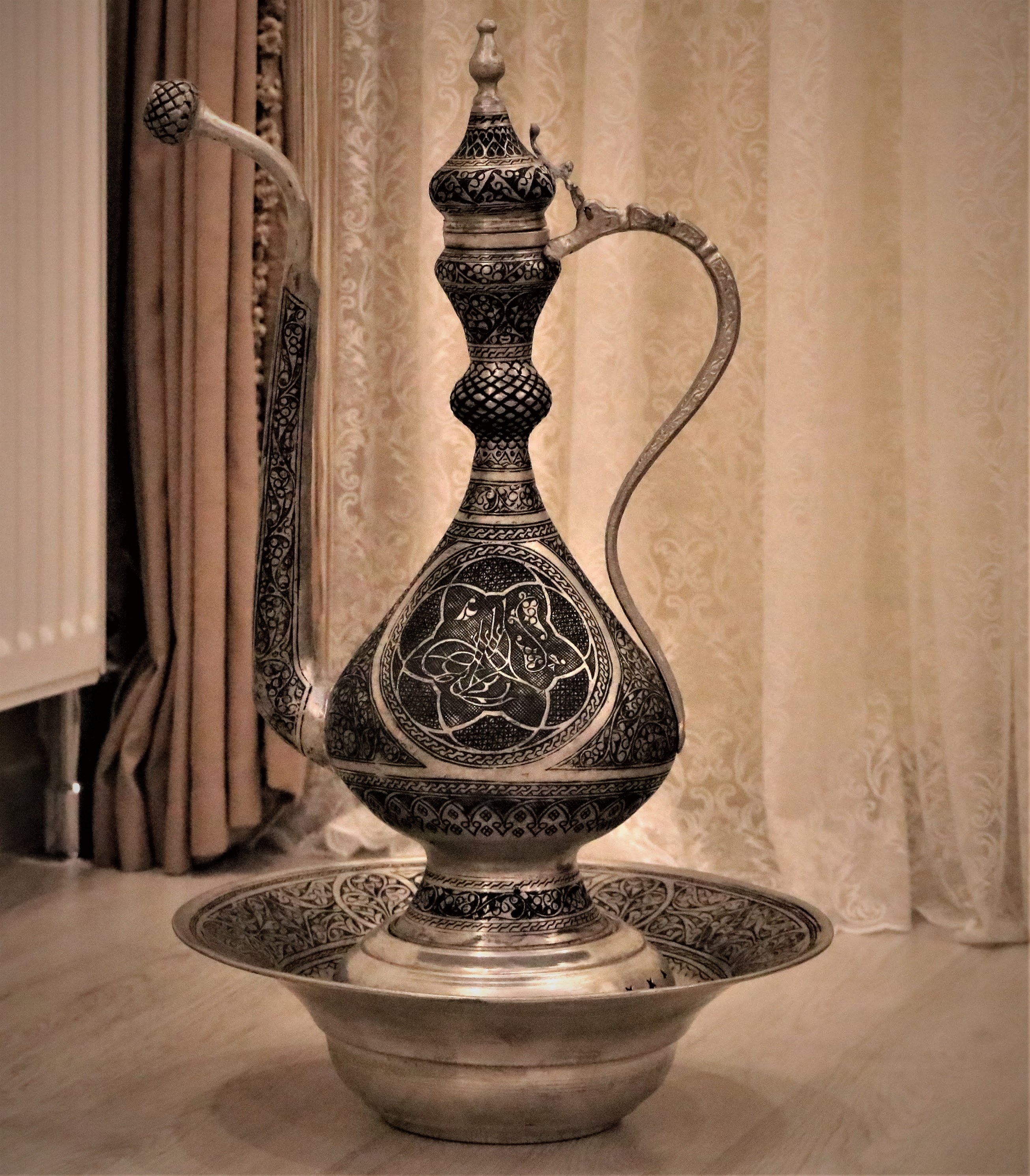 Bakır İbriklerSonay BakırcılıkSultan Keski İşlemeli Antep Bakır ibrik