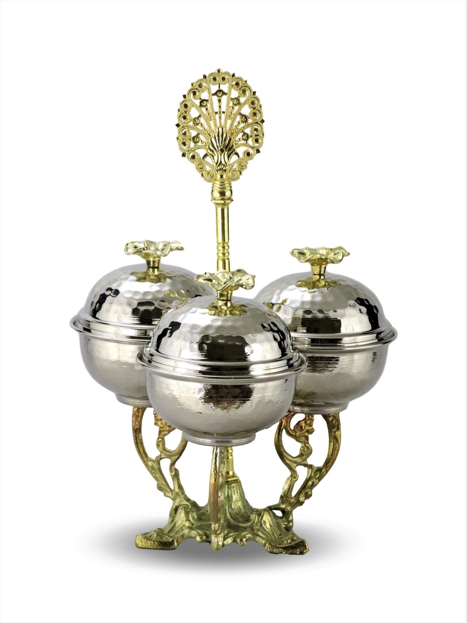 Bakır Baharatlık ve ŞekerlikSonay BakırcılıkÜçlü Dövme Bakır Lüx Baharatlık